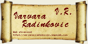 Varvara Radinković vizit kartica